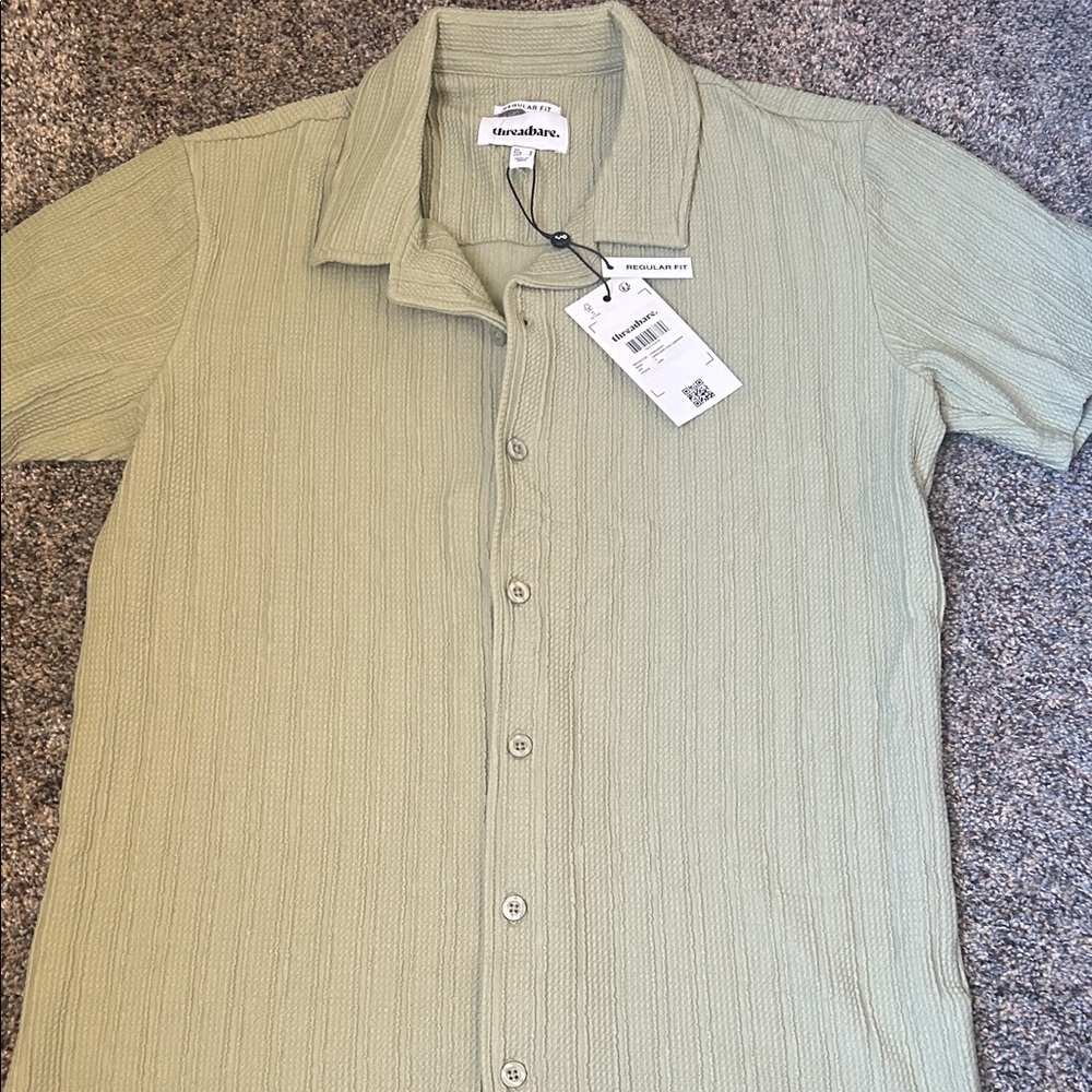 Threadbare Men's Casual sage Button Down Shirt